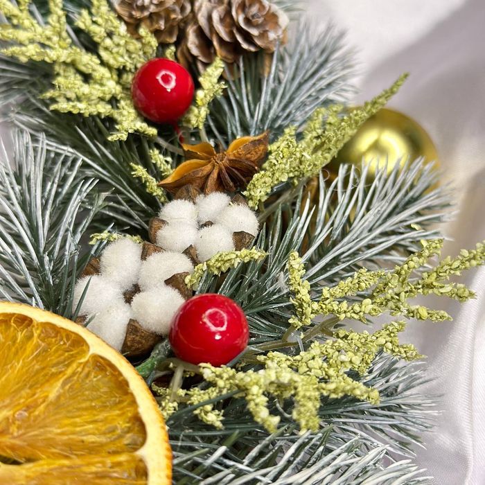 Новогодний декор, венок ручной работы