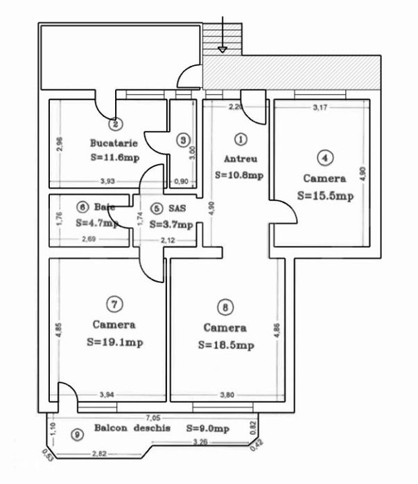 Apartament 3 camere decomandat, 86.50 mp, zona Iosefin