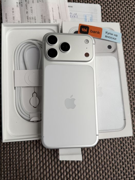 КАТО НОВ!*41€/м iPhone 17 Pro Max*Silver*ЛИЗИНГ TBI айфон 17 про макс 2г Гар!