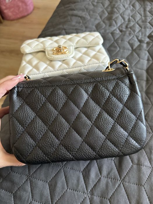 Дамска чантичка Chanel, бяла/черна/розова