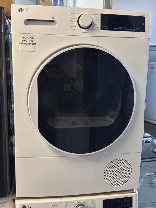 Uscător de rufe cu pompă de căldură LG RH80T2AP6RM, factura si garantie 12 luni