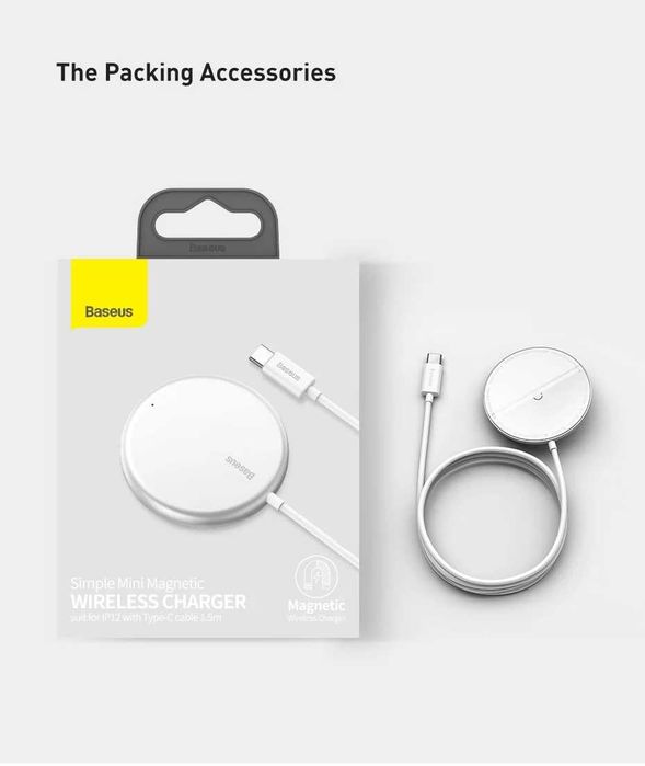 Baseus Simple Mini Magnetic Wireless Charger Magsafe For iPhone 15