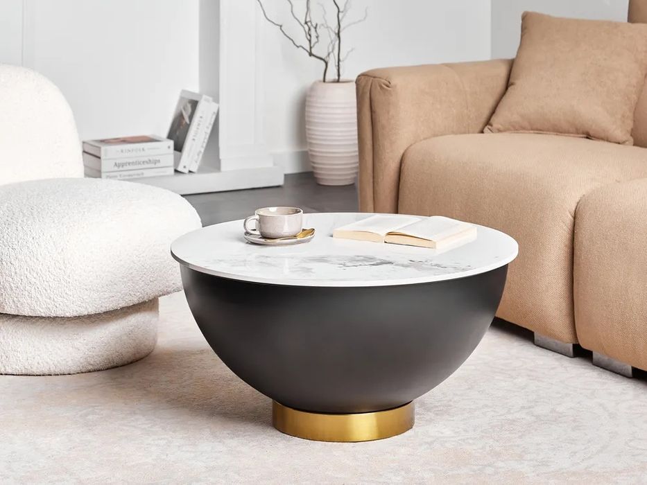 NOU Masa de cafea NADINE, ceramică, cu depozitare