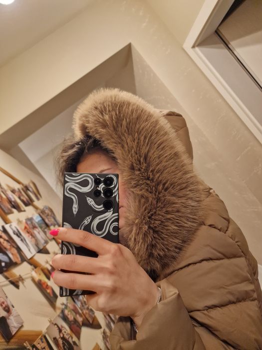Ново дамско зимно дълго яке цвят кафе/бежово размер М