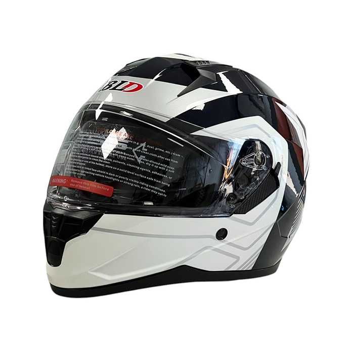 Каска за Мотор Бяло/Черно-M57