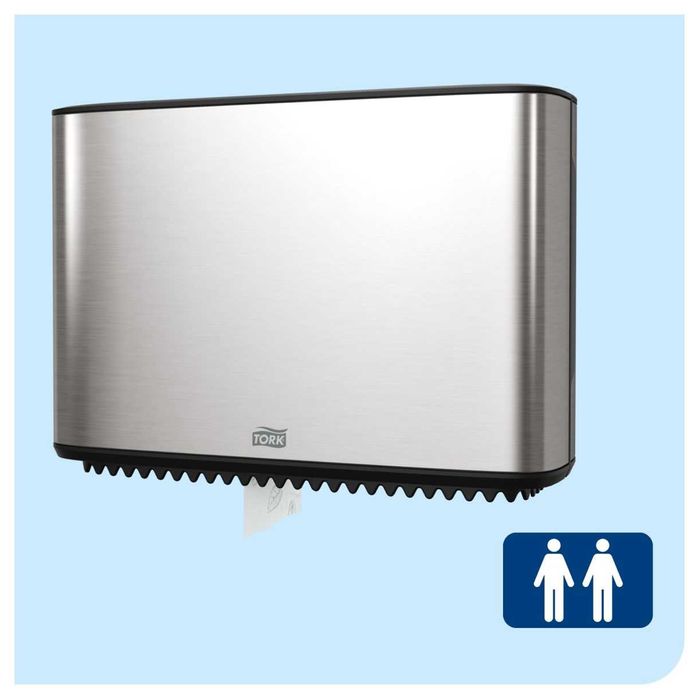 Tork диспенсър за тоалетна хартия Mini Jumbo Toilet Roll stainless steel - system T2 и консумативи