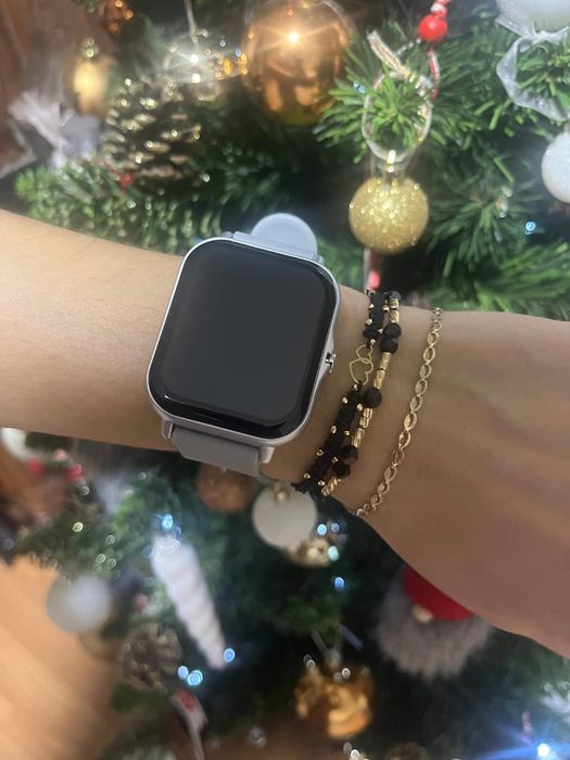 Set 2 ceasuri Smartwatch,gri și bej, compatibil Android/ iOS