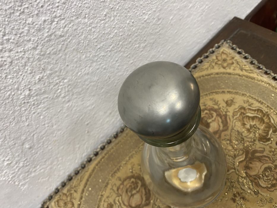 Винтидж гарафа стъкло и калай Италия 1955 1965