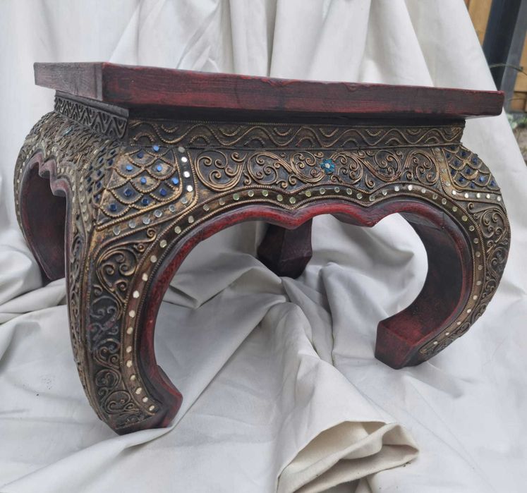 Антична маса за опиум. Махагон.