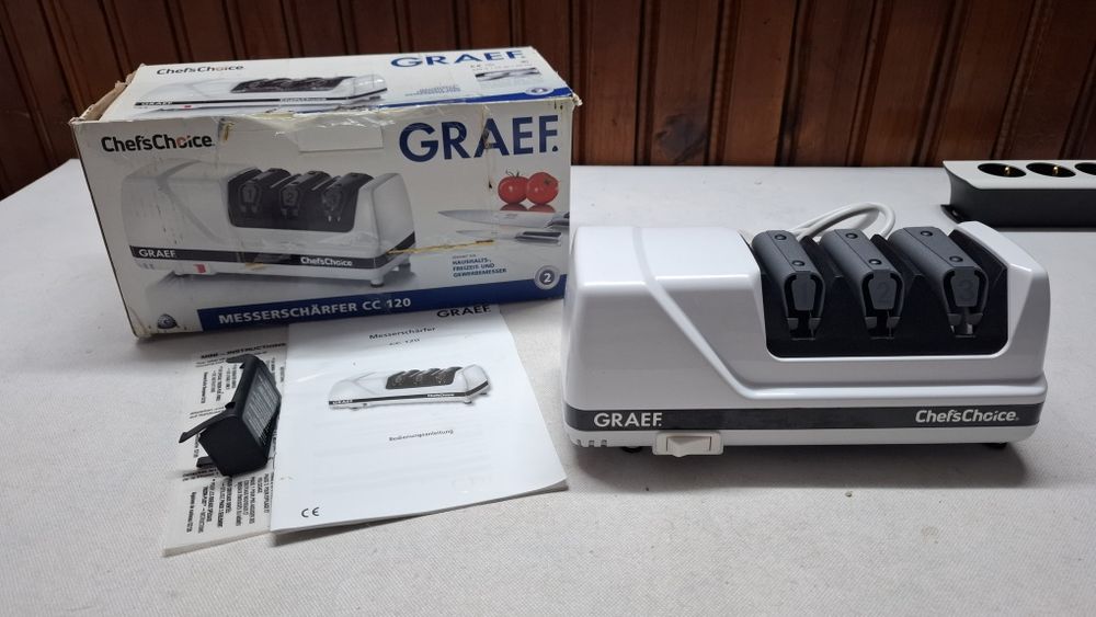 Диамантено електрическо точило за ножове, Graef CC120,75W,бяло