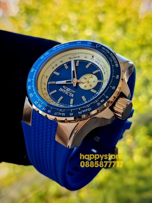 INVICTA Aviator Blue/Gold 50 mm, Инвикта нов ръчен часовник