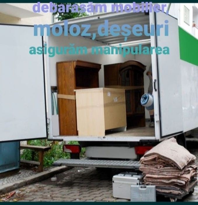 Debarasăm mobila moloz deșeuri,etc.Asigurăm manipularea