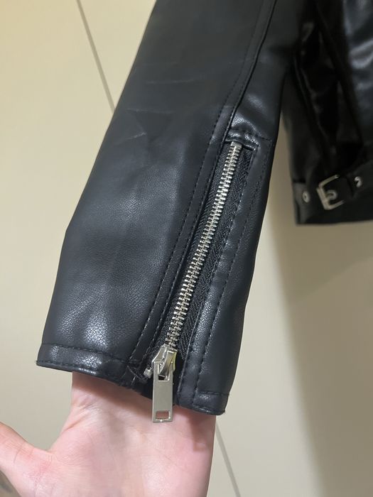Черно кожено яке, размер S