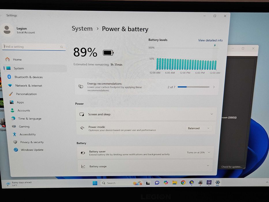 Laptop 15.6" Gaming Lenovo Legion Y530 i5 8300H 8gb ram ssd 512gb gtx 1050Ti 4gb 144hz
