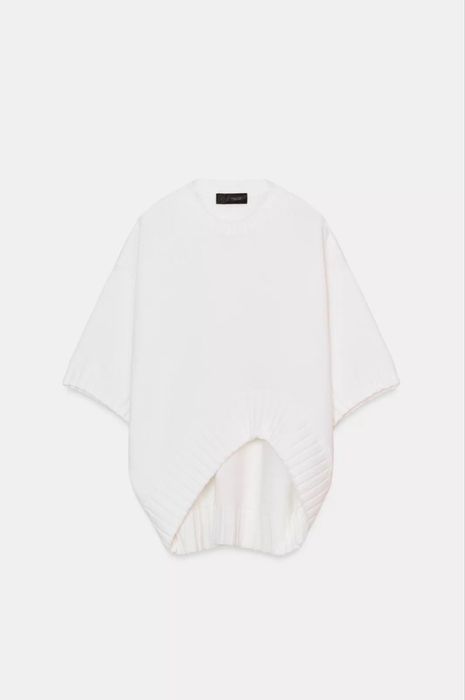 ZARA пуловер трикотажен с къс ръкав и асиметрична долна част Размер М
