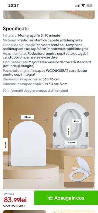 Capac wc nou, nefolosit