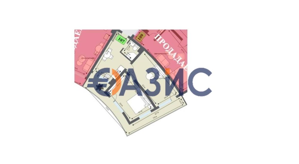 3-стаен апартамент на 1-ви етаж, комплекс Аквамарин, Обзор, България