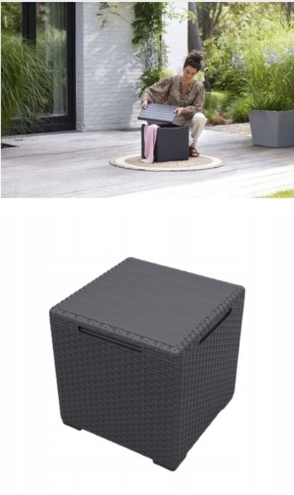 Градинска маса за съхранение 2 в 1