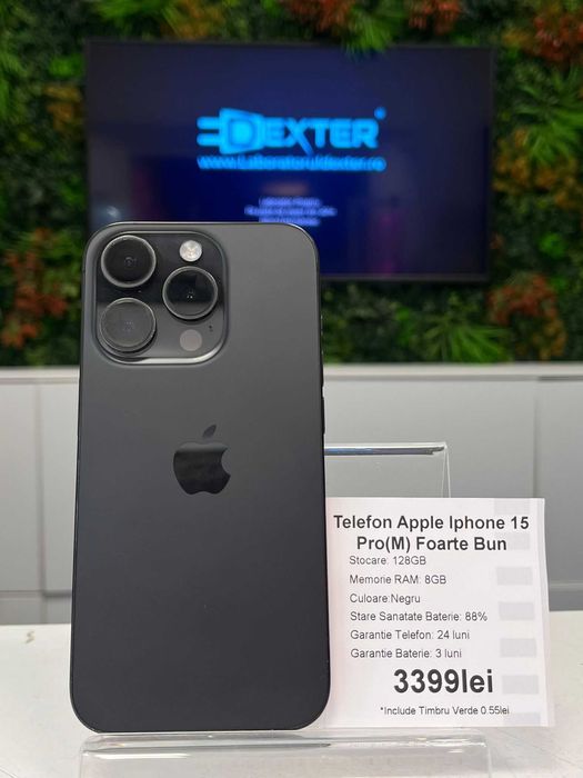 Telefon Apple iPhone 15 Pro - 128GB/8GB RAM-24 LUNI GARANTIE!!