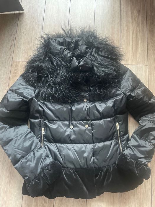 Дамска грейка с яка от естествен косъм