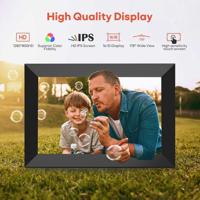 Цифрова фоторамка с меню на БЪЛГАРСКИ Frameo-10.1" WiFi IPS 32GB памет
