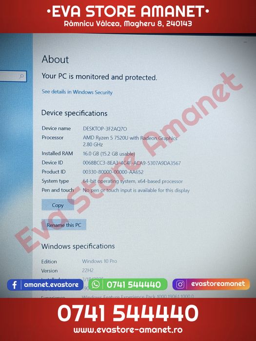 Laptop 15.6” ACER Aspire 3 15 AMD Ryzen 5-7520 512GB 16GB RAM
