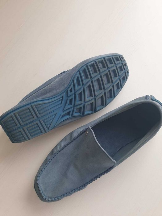 Мъжки мокасини Aldo Brue - естествен велур, Made in Italy.