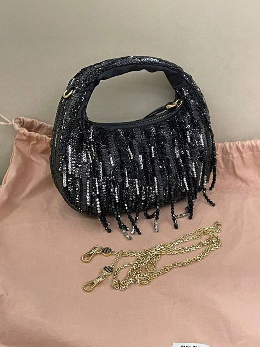 Geanta Miu Miu Wander Satin Crystal