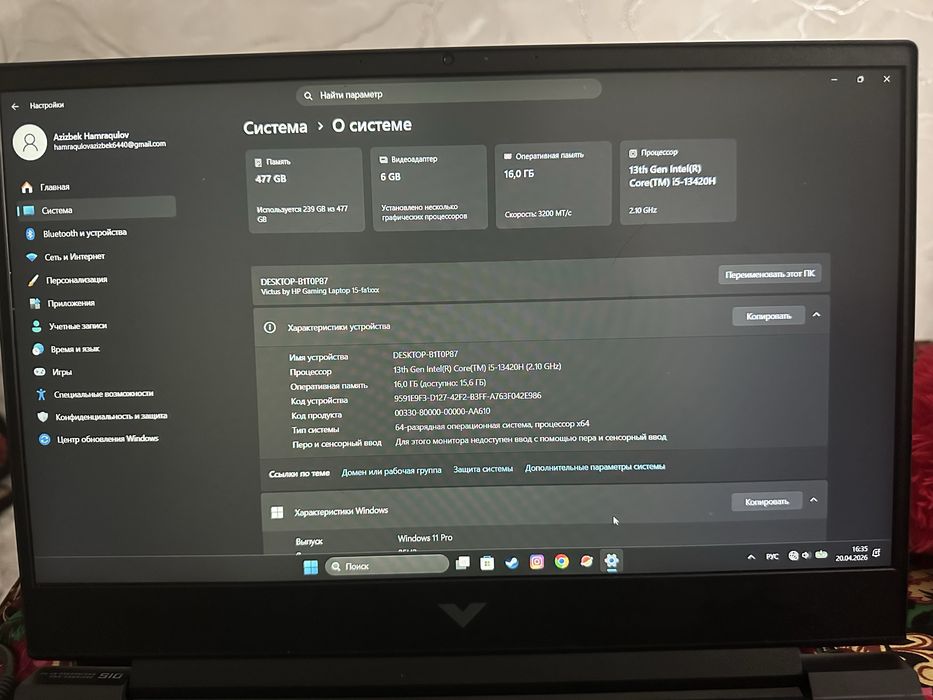 Victus by HP gaming Laptop RTX 3050 ddr4