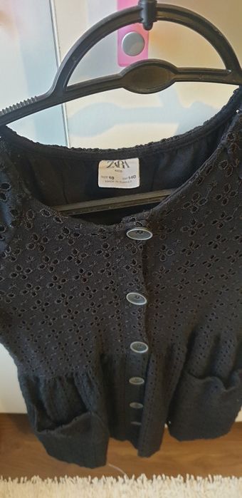 Rochie ZARA, neagra, material brodat