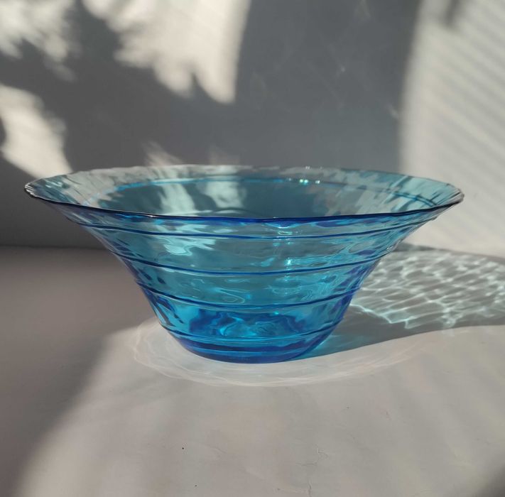 Голяма купа/фруктиера от цветно стъкло