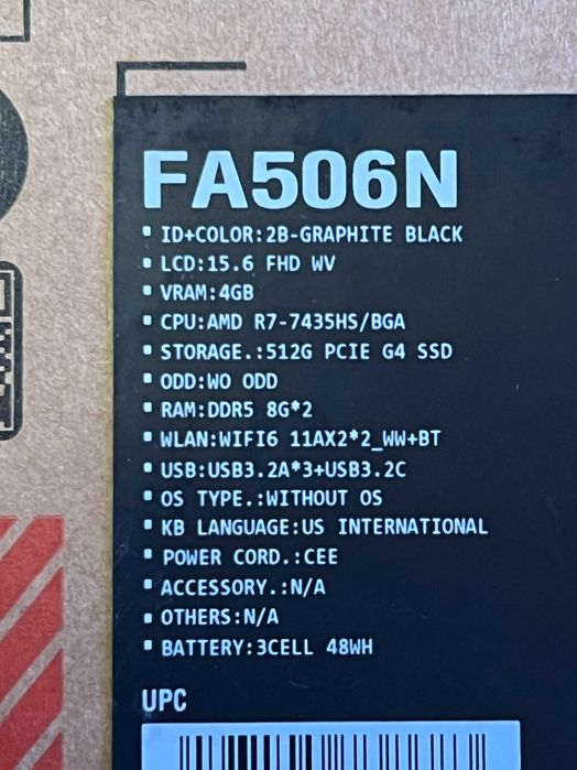 ПРОДАВАМ геймърски Asus TUF A15 FA506NFR