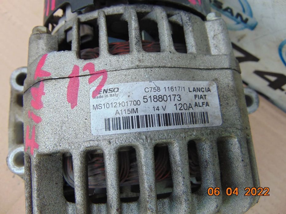 Alternator Fiat 1.3 500 alfa romeo doblo mito citroen  peugeot 1.3 lancia 500l mito fiorino qubo pa