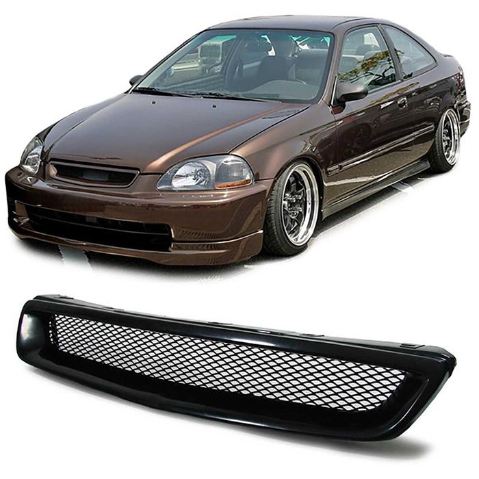 Решетка без емблема Хонда Сивик 95-98 Черна гланц Honda Civic