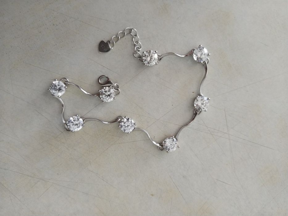 Серебряный браслет 925 пробы (SL 925), с фианитами.