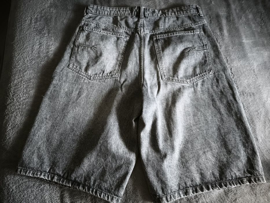 Pantaloni Scurți (Jorts) Denim Gri Bershka