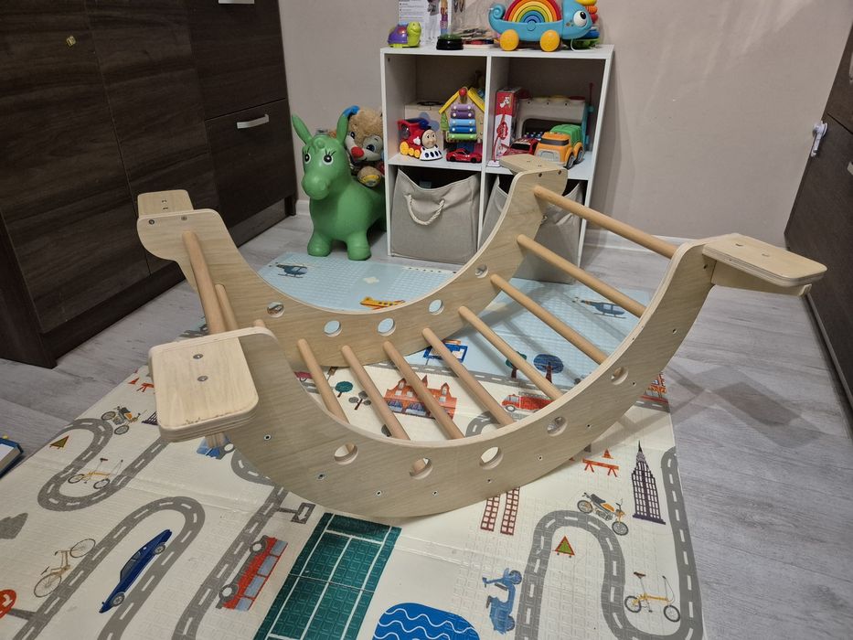 Viga Toys Дървена арка за катерене и люлка