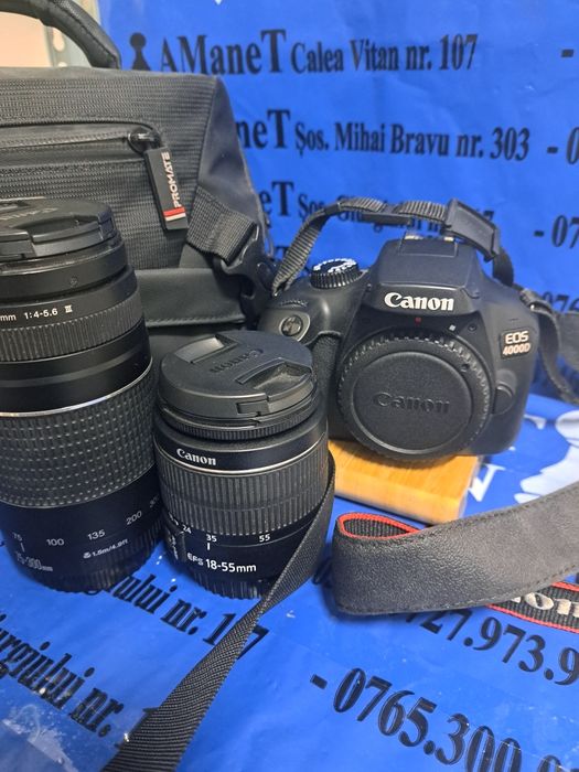 Aparat Camera Canon Eos 4000D cu 2 obiective
