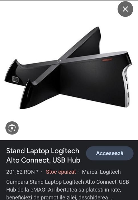 Stand laptop Logitech Alto Connect Usb hub