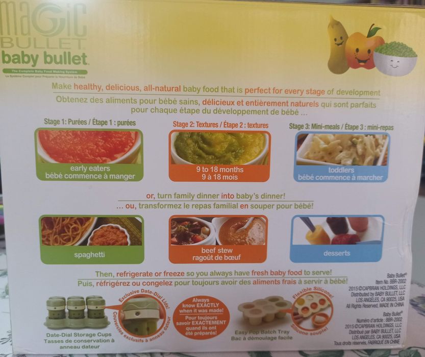 Система за грижа за бебета Magic Bullet Baby Bullet,комплект от 20 час