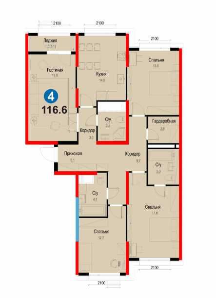 4х комнатная квартира для семьи возле метро, можно в ипотеку по 18%