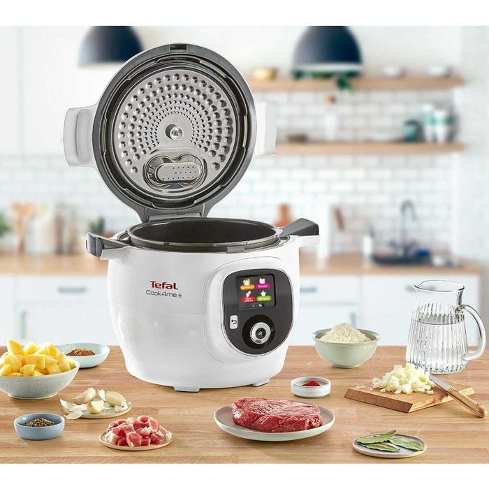 Multicooker inteligent Tefal Cook4me+, vas ceramic, 150 retete + bonus