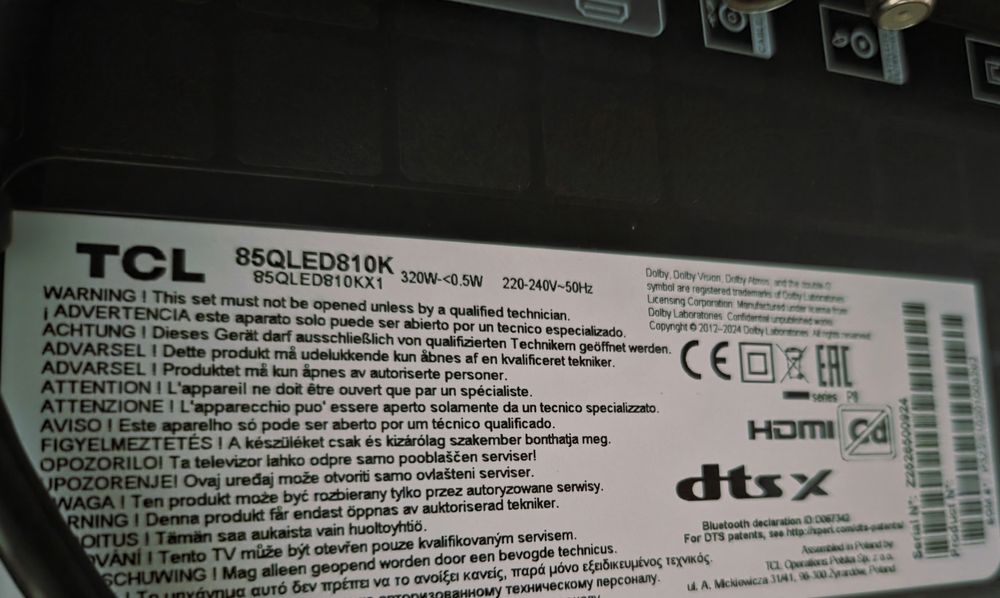 TCL 85, 144hz, QLED НОВ