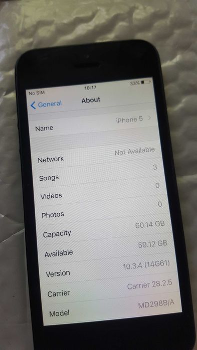 Iphone 5 64GB памет