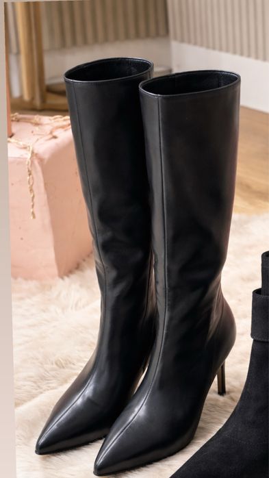 Сопоги трубы на каблуках