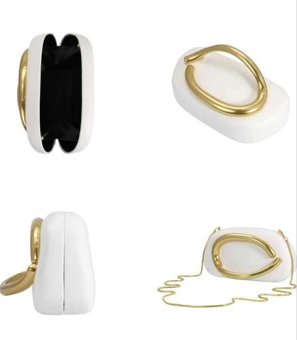 Дамска чанта луксозна черно/бяло