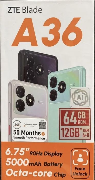 Смартфон ZTE Blade A36 Black