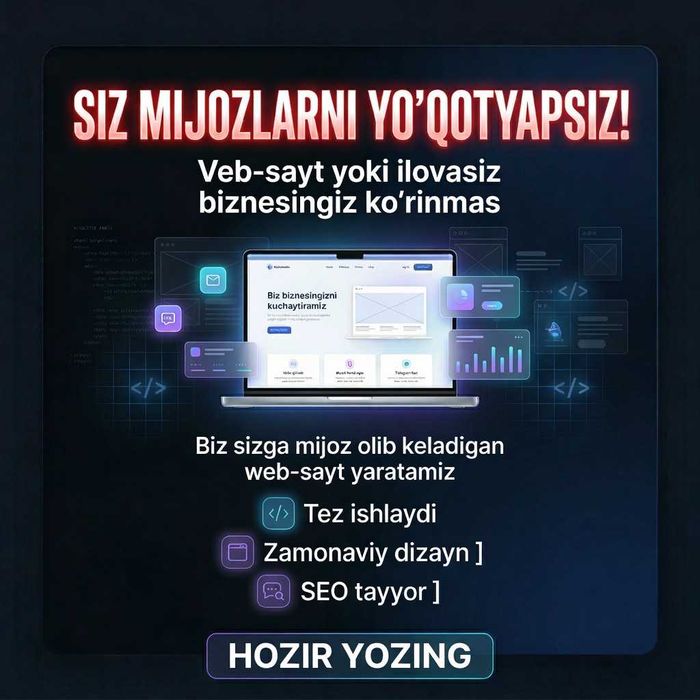 Web sayt, ilova va bot — bitta joyda