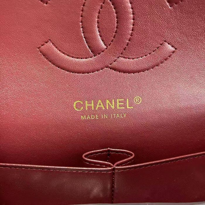 Chanel Classic Flap / Classic 11.12 Burgundy Lambskin Gold Hardware