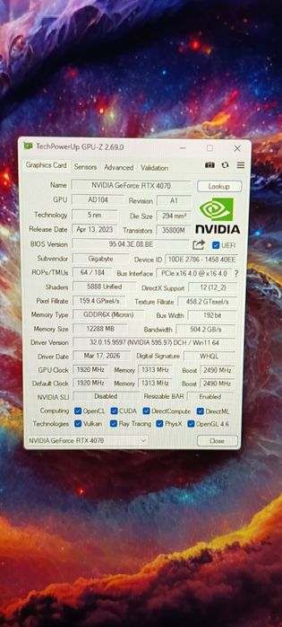 GIGABYTE GeForce RTX 4070 windforce oc 12g